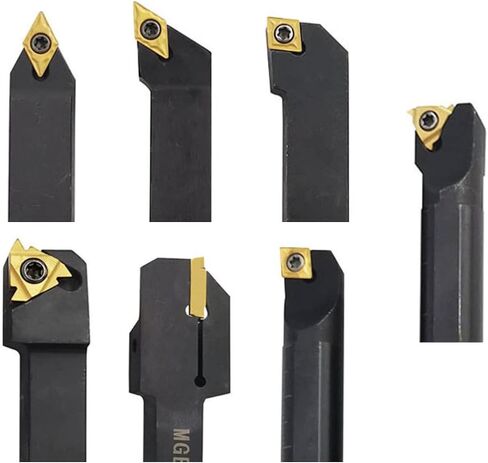 7Pcs 1/2inch/12mm Shank Indexable Carbide Turning Tool Holder Bit Set 7Pcs Indexable Carbide Turning Insert in Saudi Arabia