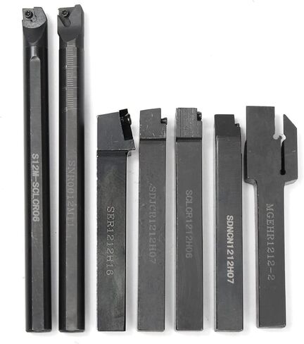 7Pcs 1/2inch/12mm Shank Indexable Carbide Turning Tool Holder Bit Set 7Pcs Indexable Carbide Turning Insert in Saudi Arabia