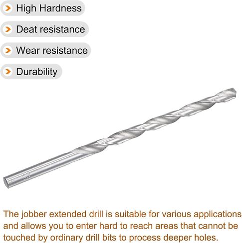 uxcell 6mm Twist Drill Bits, High-Speed Steel Straight Shank Extra Long Drill Bit 300mm Length for Wood Plastic Aluminum in Kuwait