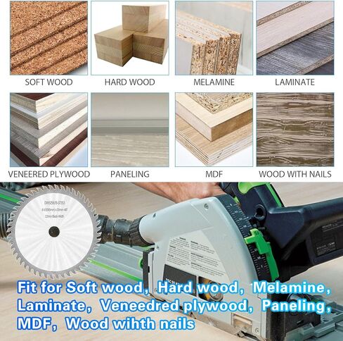 Upgraded B-07353 DW5258 Carbide Tipped Track Saw Blade Compatible with Makita SP6000 DEWALT DWS520CK DWS520LK DWS520SK Wen CT1065 Series Circular Saw,165x2.2x20mm 6-1/2" 48Tooth ATB in Kuwait