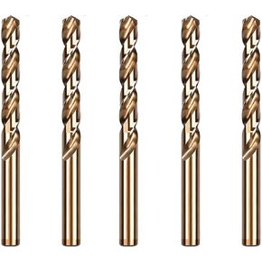 لقم الثقب الكوبالت، مجموعة لقم الثقب المعدنية M35 HSS بطول الوظيفة، مناسبة للحفر في المعدن الصلب، الفولاذ المقاوم للصدأ، الحديد الزهر (5/16 بوصة (5 قطع)) in Kuwait