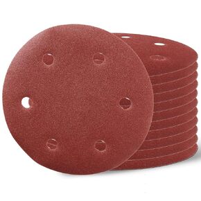 24 قطعة من أدوات صنفرة الحوائط الجافة، أقراص صنفرة ذات 6 فتحات بخطاف وحلقة، ورق الصنفرة A80/100/120/150/180/240 in Kuwait