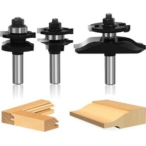LEATBUY Molding Router Bit Set 1/2-Inch Shank, Woodworking Molding Cutter, Wood Milling Router Bits Drilling Carbide Tool for Door Table Cabinet Shelve Wall DIY(1/2 Shape) in Kuwait