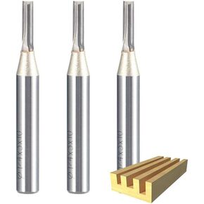 HUHAO 3 قطع CNC راوتر بت 1/4 بوصة عرقوب 3 مم قطع ضياء مستقيم راوتر بت أدوات أخدود مزمار مزدوج يغرق راوتر بت لخشب MDF الصلب الخشب الرقائقي لوح صلب