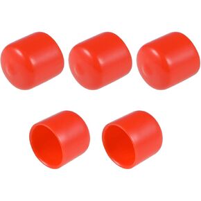 uxcell 5pcs Rubber End Caps 30mm ID Vinyl Round Tube Bolt Cap Cover Thread Protectors Red in Kuwait