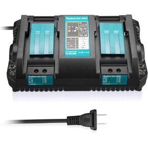 Powerextra DC18RD شاحن مزدوج لبطارية ليثيوم أيون 14.4 فولت 18 فولت، BL1415 BL1430 BL1440 BL1840 BL1850 BL1850B BL1860B إلخ، استبدل DC18RD DC18RC DC18SF DC18RA DC18RF in Kuwait