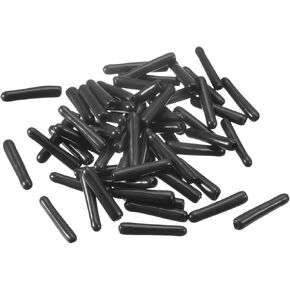 uxcell Rubber End Caps, 60Pcs Round Screw Thread Protector 1.5mm Dia Bolt Cap Covers Hole Plugs for Tubing Pipe Rod Nut Furniture, Black