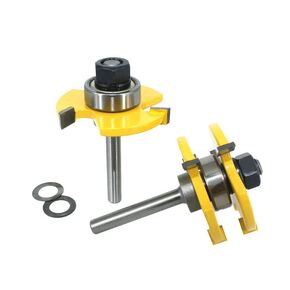 مجموعة لقم راوتر من ويلسنسون على شكل حرف T مع ساق 1/4 انش، مجموعة ادوات راوتر قابلة للتعديل لتقطيع الخشب للخزانة والرفوف والابواب وادوات النجارة، قطعتين in Kuwait