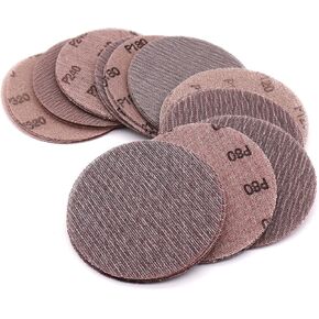 أقراص صنفرة مقاس 5 بوصات 80 120 180 240 320 من ورق الصنفرة الكاشطة بخطاف وحلقة متنوعة، قرص صنفرة شبكي مضاد للحجب يدوم طويلاً، 50 عبوة in Kuwait