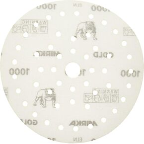 Mirka Gold Film Multifit 6'' Sandpaper Grit 1500 Hook and Loop, 50 Pack 6 inch Sanding Discs for Orbital Sander, Sand Paper Pads for Wood, Composites, Automotive