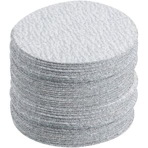 uxcell 50 Pcs 3-Inch Aluminum Oxide White Dry Hook and Loop Sanding Discs Flocking Sandpaper 320 Grits
