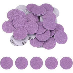100pcs Premium Sanding Discs Hook and Loop - [1 Inch x 60 Grits] Purple Sandpapers Mini Size for Jewelry Wood Metal Polishing