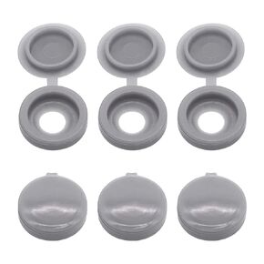 Glvaner 100 pcs Cream Collated Screws Hing Screws Cover Caps Plastic Screw Caps Fold Screw Snap Covers Washer Flip Tops