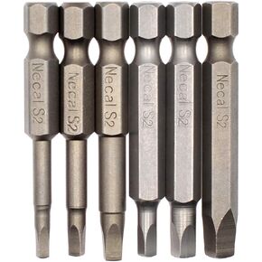 Riyiter 6 قطع 1/4 بوصة سداسية ساق طويلة مغناطيسية مربعة الرأس مفك براغي مجموعة أدوات كهربائية SQ1 SQ2 SQ2.7 SQ3 SQ4 SQ5 لثقب Poket 50 مم 2 بوصة طول in Kuwait