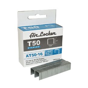 Air Locker AT50-16 T50 20 Gauge 5/8 Inch Long x 3/8 Inch Crown Galvanized Fine Wire Steel Staples (1,000-Pack)