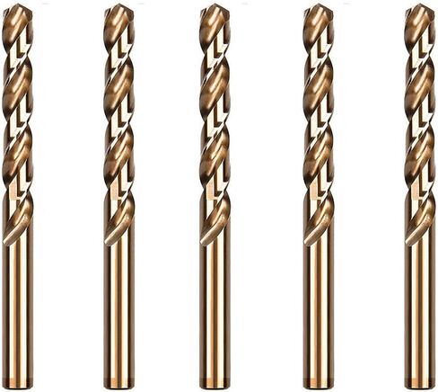 لقم الثقب الكوبالت، مجموعة لقم الثقب المعدنية M35 HSS بطول الوظيفة، مناسبة للحفر في المعدن الصلب، الفولاذ المقاوم للصدأ، الحديد الزهر (5/16 بوصة (5 قطع)) in Kuwait