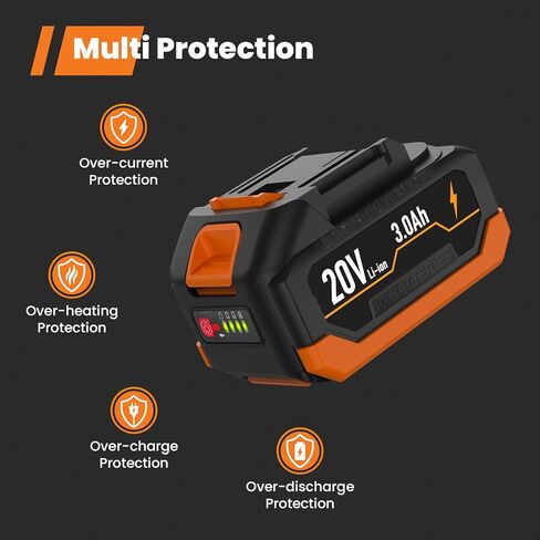 حزمة بطارية gogonova 20 فولت، حزمة بطارية ليثيوم أيون 3.0 أمبير، وقت تشغيل ممتد، أدوات كهربائية لاسلكية متوافقة مع بطارية ليثيوم 20 فولت in Kuwait