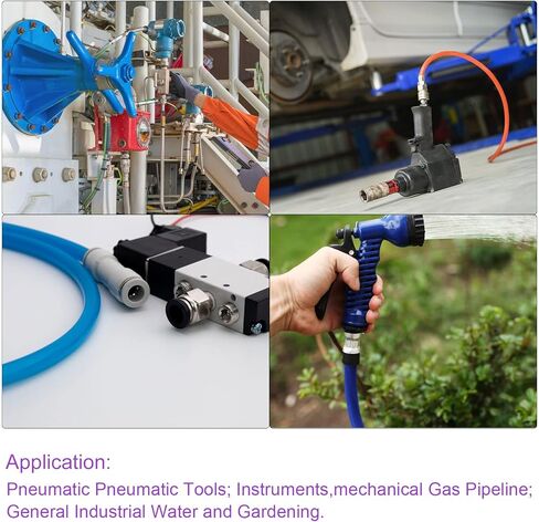 DMiotech 8mmx12mm Pneumatic Tubing, 1 Meters/3.3ft Air Compressor PU Line Hose Tube for Water Fluid Transfer, Blue in Saudi Arabia