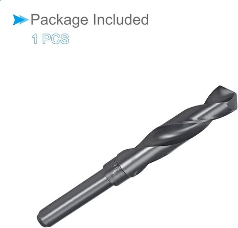 CoCud Reduced Shank Drill Bit, 20.5mm Cutting Edge 1/2" Shank, Nitride Coated High Speed Steel 6542 Twist Drill Bits - (Applications: for Stainless Steel Metal Wood) in Kuwait