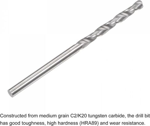 uxcell Solid Carbide Drill Bits, 2.5mm C2/K20 Tungsten Carbide Jobber Drill Bits Straight Shank Drilling Tool for Stainless Steel Aluminum Iron Metal Plastic 4pcs in Saudi Arabia