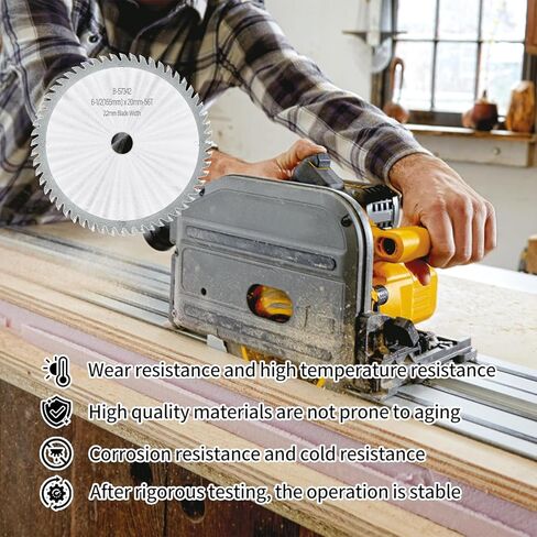 Upgraded B-57342 BL6556 Carbide Tipped Cordless Plunge Track Saw Blade Compatible with Makita SP6000 DEWALT DWS520CK DWS520LK DWS520SK Wen CT1065 Series Circular Saw，165x2.2x20mm 6-1/2" 56Tooth ATB in Kuwait