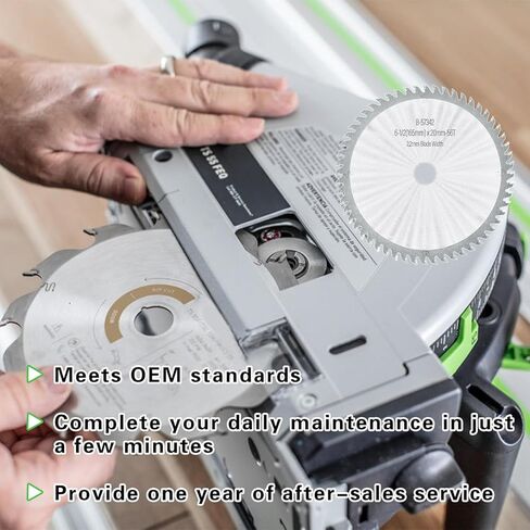 Upgraded B-57342 BL6556 Carbide Tipped Cordless Plunge Track Saw Blade Compatible with Makita SP6000 DEWALT DWS520CK DWS520LK DWS520SK Wen CT1065 Series Circular Saw，165x2.2x20mm 6-1/2" 56Tooth ATB in Kuwait