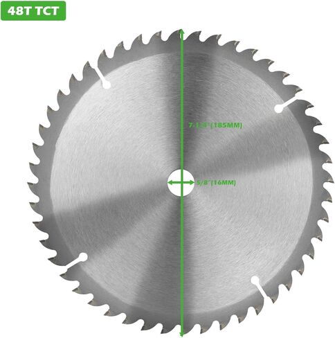 شفرة منشار دائري GALAX PRO مقاس 7 1/4 بوصة (185 مم) 24 سنًا و48 سنًا من كربيد التنجستن شفرة منشار قطع خشبية دائرية مع أربور 5/8 بوصة (16 مم) لقطع الخشب (عبوة من قطعتين) in Kuwait