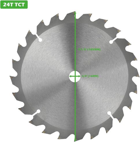 شفرة منشار دائري GALAX PRO مقاس 7 1/4 بوصة (185 مم) 24 سنًا و48 سنًا من كربيد التنجستن شفرة منشار قطع خشبية دائرية مع أربور 5/8 بوصة (16 مم) لقطع الخشب (عبوة من قطعتين) in Kuwait