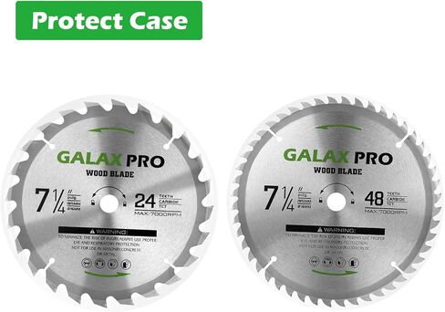 شفرة منشار دائري GALAX PRO مقاس 7 1/4 بوصة (185 مم) 24 سنًا و48 سنًا من كربيد التنجستن شفرة منشار قطع خشبية دائرية مع أربور 5/8 بوصة (16 مم) لقطع الخشب (عبوة من قطعتين) in Kuwait