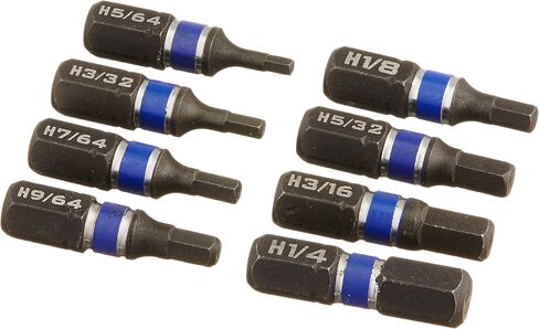 IRWIN Impact Driver Bit Set, Assorted, Hex Head, 1-Inch, 8-Pack (1902388) in Saudi Arabia