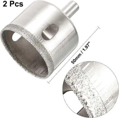 uxcell 2pcs 42mm Diamond Drill Bit Hole Saw for Glass Tile Marble Fiberglass Ceramic Stone Bottles Pots in Saudi Arabia