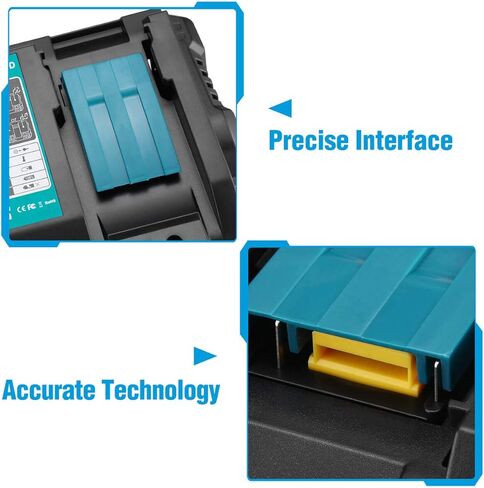 Powerextra DC18RD شاحن مزدوج لبطارية ليثيوم أيون 14.4 فولت 18 فولت، BL1415 BL1430 BL1440 BL1840 BL1850 BL1850B BL1860B إلخ، استبدل DC18RD DC18RC DC18SF DC18RA DC18RF in Kuwait