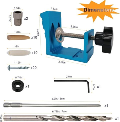 طقم أدوات جيج بفتحة جيب من الألومنيوم مكونة من 47 قطعة من AeKeatDa لعمل النجارة وفتحات ثقب زاوية العمل in Kuwait