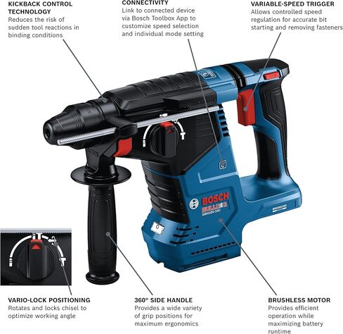 BOSCH GBH18V-24CN 18V Brushless Connected SDS-plus® Bulldog™ 1 In. Rotary Hammer (Bare Tool) in Saudi Arabia