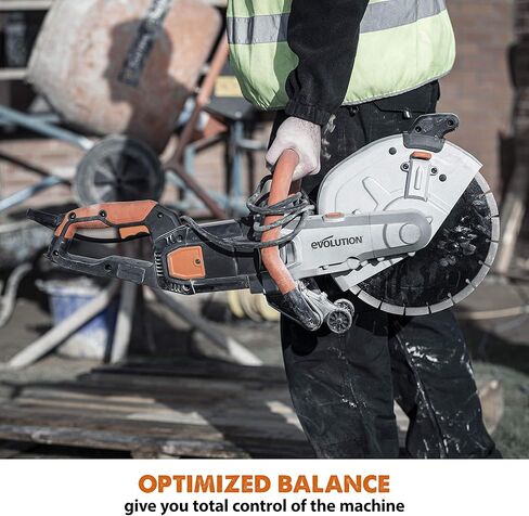 Evolution R300DCT - منشار خرسانة 12 بوصة (المعروف أيضًا باسم منشار دائري، مطحنة زاوية، منشار قطع، منشار قطع، منشار تجريبي، قاطع قرص، قاطع طاقة) - محرك 15 أمبير، بدون غاز - قطع 4-1/2 بوصة in Kuwait