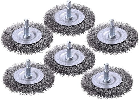 WENORA 9 Pcs Wire Brush Wheel for Drill, Wire Brush for Drill 1-Inch Crimped End Wire Brushes 1/4" Hex Shank for Paint-Surface and Small Spaces in Saudi Arabia