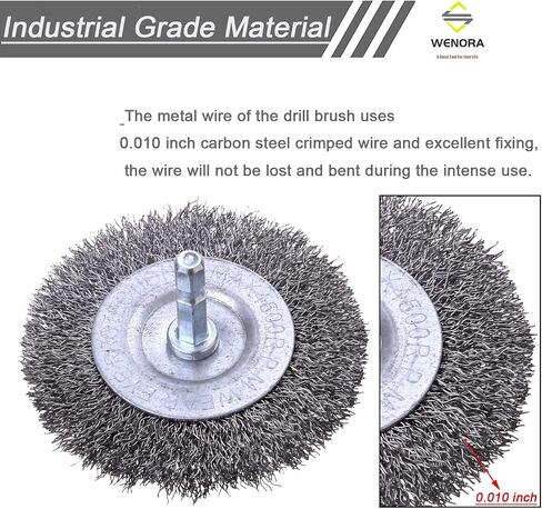 WENORA 9 Pcs Wire Brush Wheel for Drill, Wire Brush for Drill 1-Inch Crimped End Wire Brushes 1/4" Hex Shank for Paint-Surface and Small Spaces in Saudi Arabia