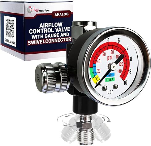 منظم ضغط الهواء AR-07، 1/4 NPT، مع مقياس وموصل دوار للتحكم الأمثل في تدفق الهواء in Kuwait