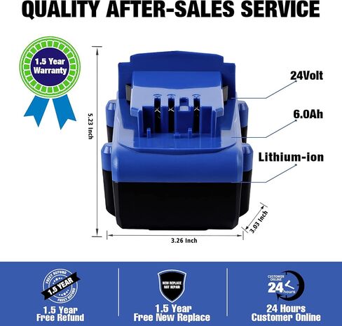 DSANKE 24V 6.0Ah Lithium-ion Battery Replacement for Kobalt 24V Max KB624-03 KB524-03 KB424-03 KB224-03 KB124-03 0673802 1051230 Lithium Ion Cordless Tools Battery【NOT Fit Snow Joe &Sun Joe 24V Tools】 in Saudi Arabia