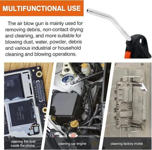 WORKPAD 3 PCS Air Duster Blow Gun,1/4" BrassAir Inlet, Air Compressor Accessories Dust Cleaning Tool, Adapt To Car Clean,Iron Filings Cleaning in Saudi Arabia