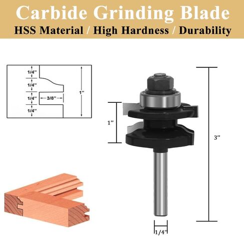 TAIWAIN 5PCS النجارة راوتر بت مجموعة 1/2 بوصة عرقوب، إطار الصورة المعمارية باب خزانة درج صب راوتر بت طحن القاطع، الخشب ميتري كربيد CNC أداة القطع (F-1-2DHD) in Kuwait