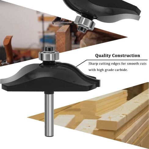 TAIWAIN 5PCS النجارة راوتر بت مجموعة 1/2 بوصة عرقوب، إطار الصورة المعمارية باب خزانة درج صب راوتر بت طحن القاطع، الخشب ميتري كربيد CNC أداة القطع (F-1-2DHD) in Kuwait