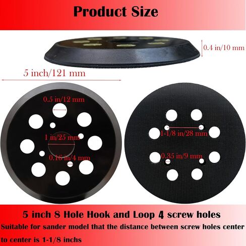 5 Inch 8 Hole Replacement Sander Pad for WORKPRO Random Orbit Sander - 5" Hook and Loop Sanding Pad in Saudi Arabia