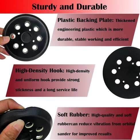 5 Inch 8 Hole Replacement Sander Pad for WORKPRO Random Orbit Sander - 5" Hook and Loop Sanding Pad in Saudi Arabia