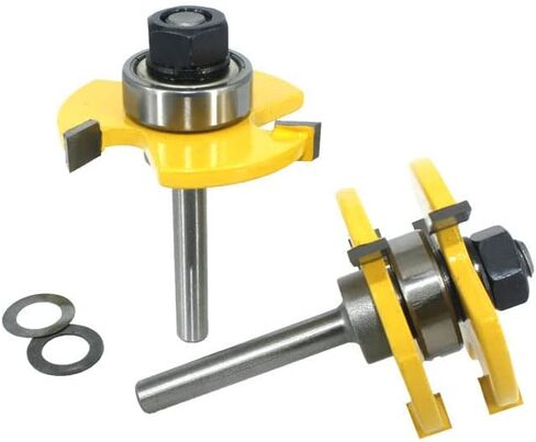 مجموعة لقم راوتر من ويلسنسون على شكل حرف T مع ساق 1/4 انش، مجموعة ادوات راوتر قابلة للتعديل لتقطيع الخشب للخزانة والرفوف والابواب وادوات النجارة، قطعتين in Kuwait