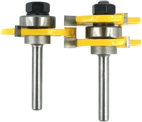 مجموعة لقم راوتر من ويلسنسون على شكل حرف T مع ساق 1/4 انش، مجموعة ادوات راوتر قابلة للتعديل لتقطيع الخشب للخزانة والرفوف والابواب وادوات النجارة، قطعتين in Kuwait