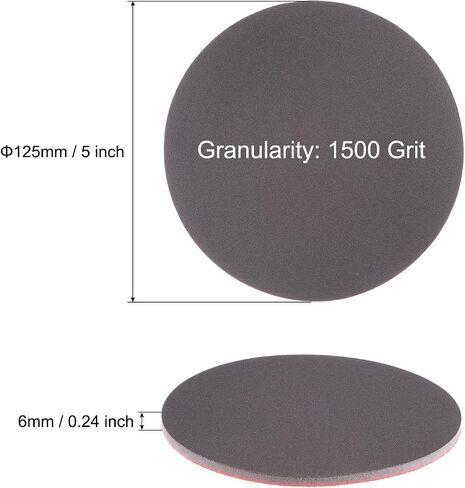 uxcell 20pcs 1500 Grit Sanding Sponge 5 Inch Hook and Loop Sponge Sanding Disc Wet/Dry for Car Wood Drywall Metal in Saudi Arabia