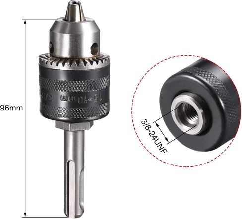 uxcell Drill Chucks, 3/8-24UNF Threaded 1.5-10mm Capacity SDS Shank with Chuck Key for Electric Impact Corded Cordless Drill in Saudi Arabia