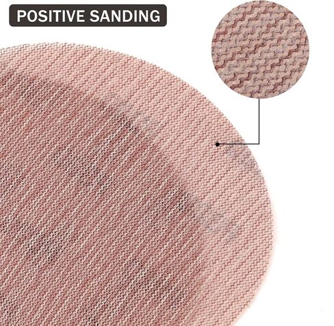 أقراص صنفرة مقاس 5 بوصات 80 120 180 240 320 من ورق الصنفرة الكاشطة بخطاف وحلقة متنوعة، قرص صنفرة شبكي مضاد للحجب يدوم طويلاً، 50 عبوة in Kuwait