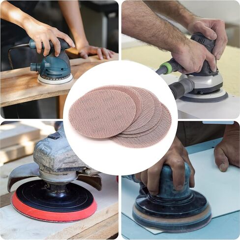 أقراص صنفرة مقاس 5 بوصات 80 120 180 240 320 من ورق الصنفرة الكاشطة بخطاف وحلقة متنوعة، قرص صنفرة شبكي مضاد للحجب يدوم طويلاً، 50 عبوة in Kuwait